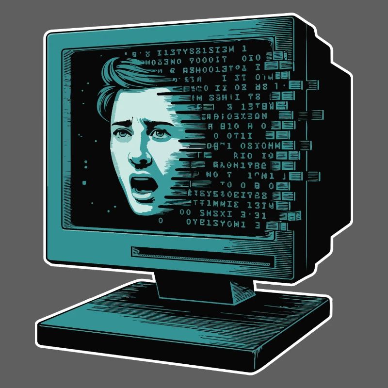 Retro Computer Terror Retroglitch AI