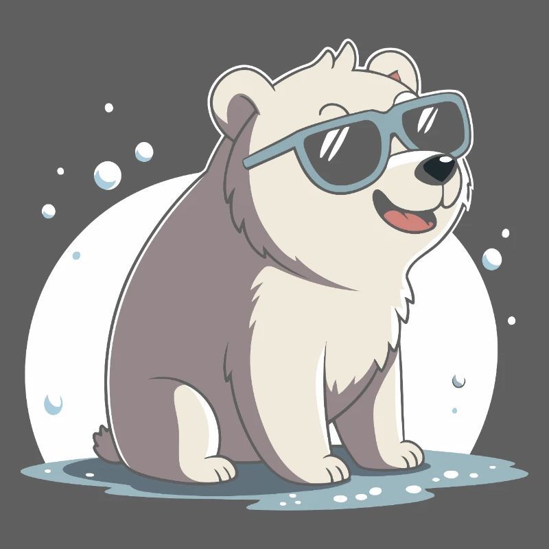 Schicker Eisbär mit Brille