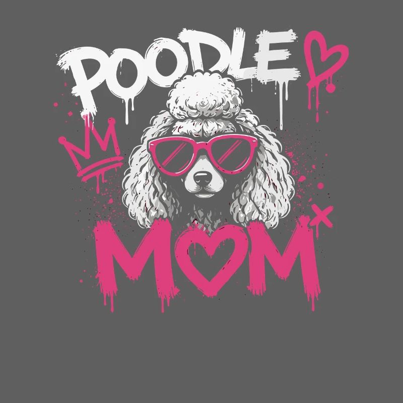 Maman Caniche Graffiti Rose