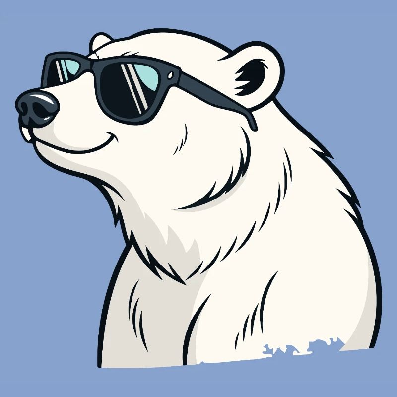 Cooler Eisbär mit Brille