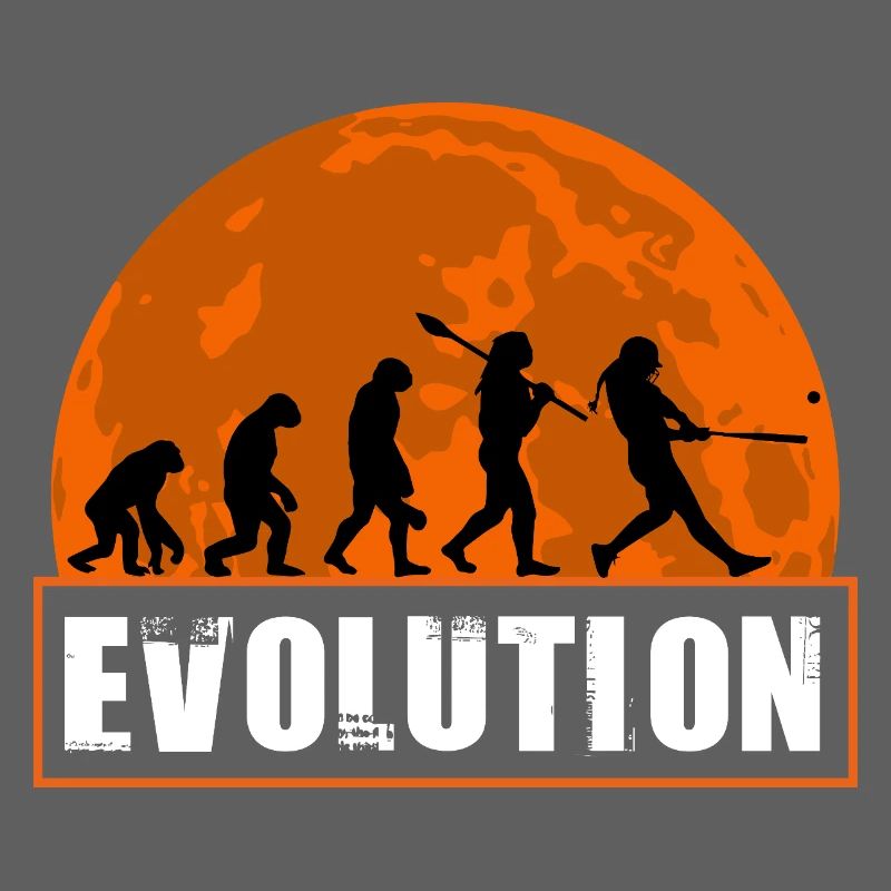 Baseball Softball Evolution Funny Player Gift Art
