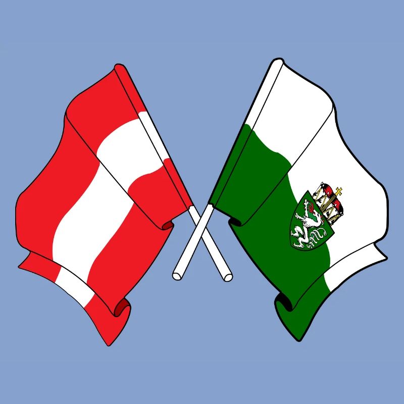 Austria & Styria Crossed Flags