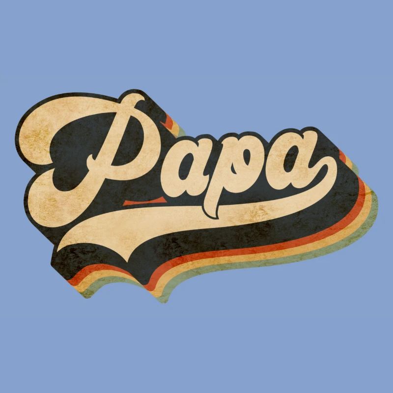 Papa Vintage Script Rainbow