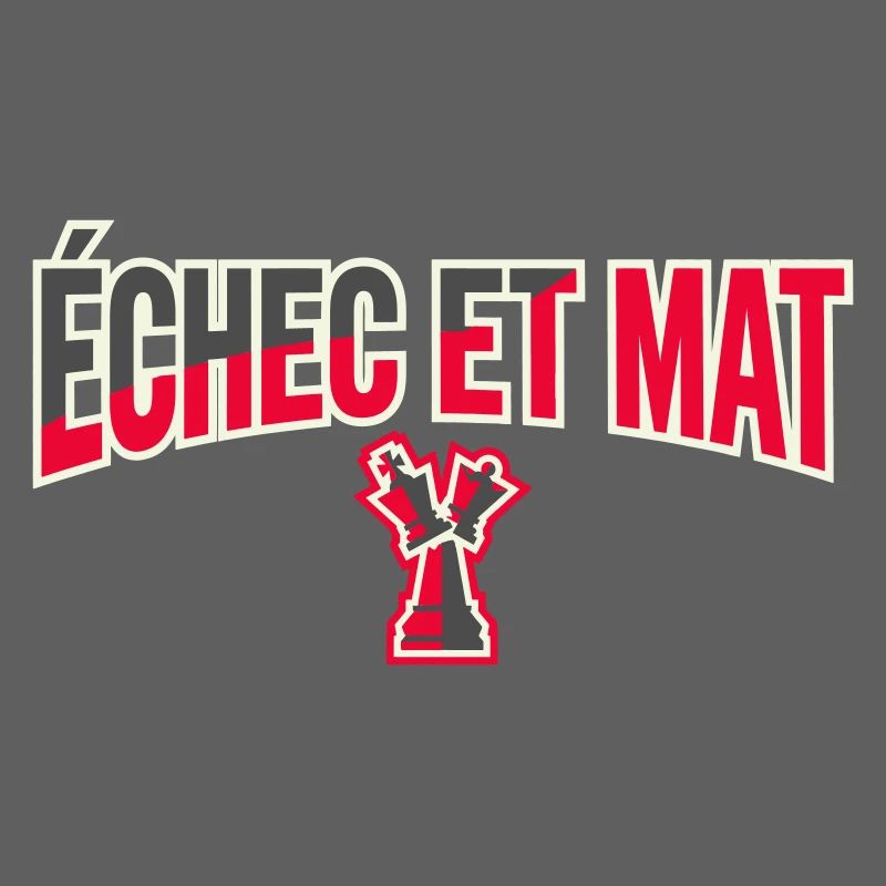 Logo Échec et Mat Rouge Roi Noir en Difficulté