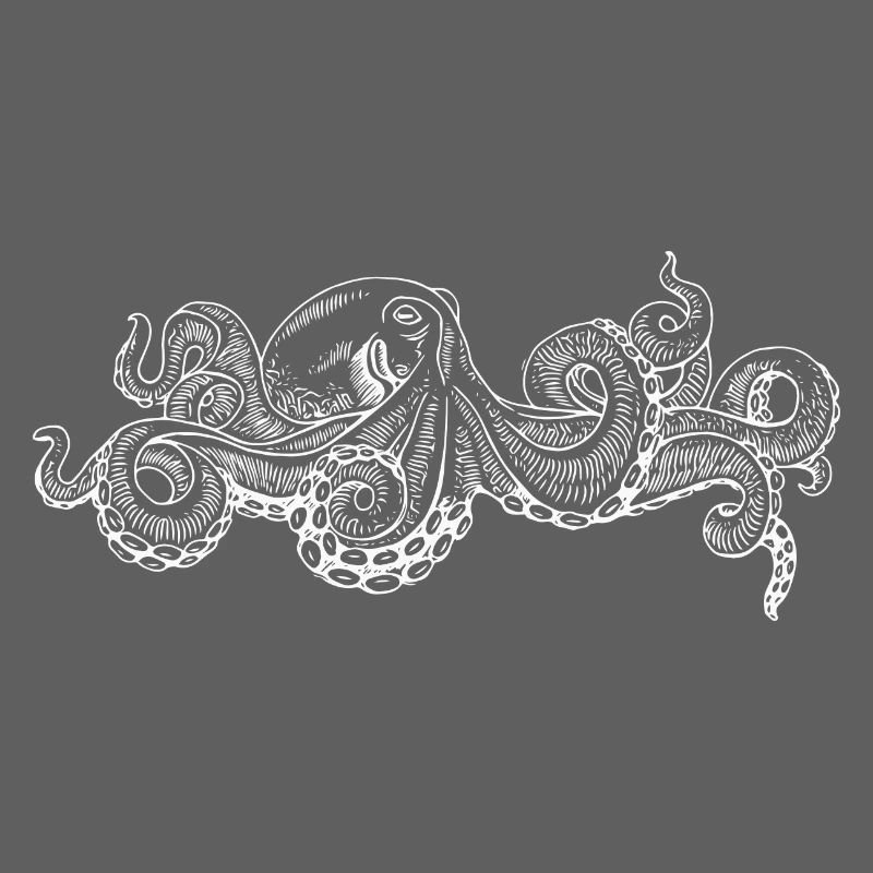 Doodle pieuvre monochrome