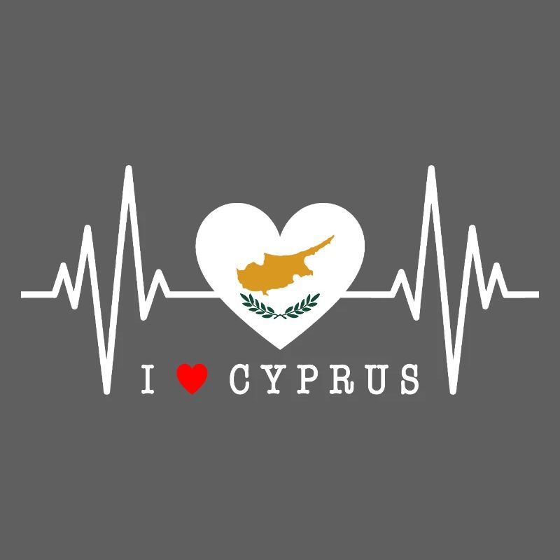 Drapeau chypriote battement de cœur République de Chypre Chypre
