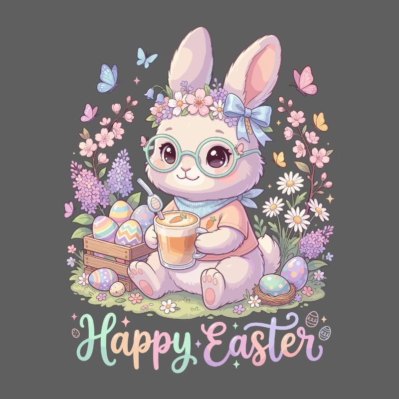 Pastel Bunny Easter Magic "Happy Easter"