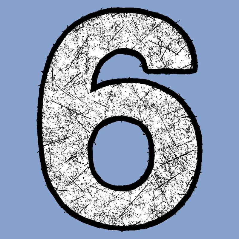 Six chiffres avec texture scratch