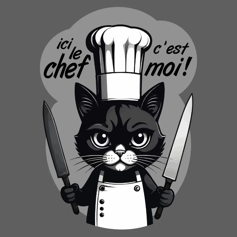 I'm the chef here! Cat Humor Chef Kitchen