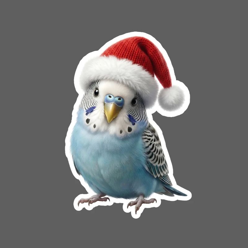 Perruche bleue avec chapeau – Simplement festif