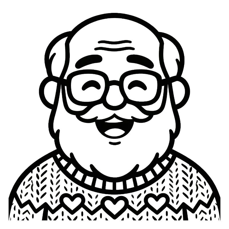 Großvater im Strickpullover