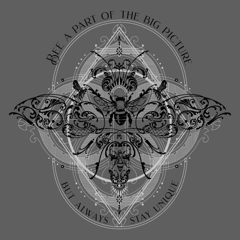 Bee psychedelic geometry pattern cool saying