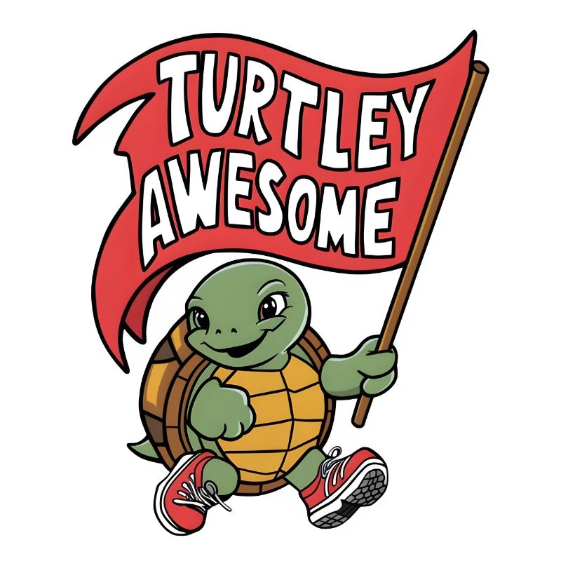 Turtley Awesome Flag Turtle