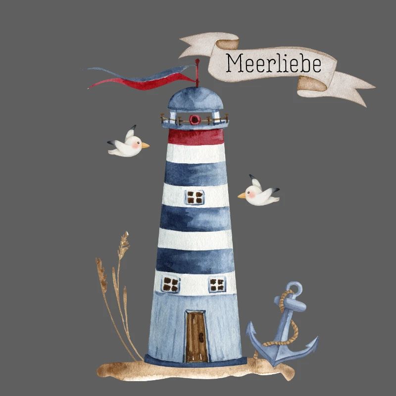 Phare avec créatures marines et bannière