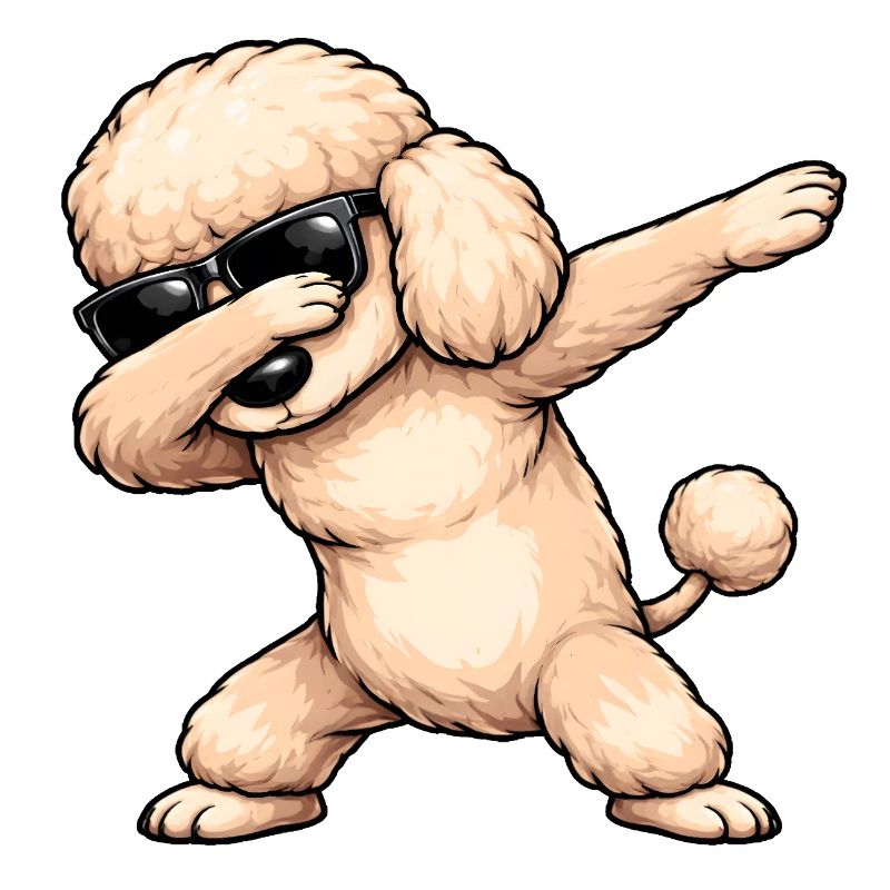 Caniche en train de dobber