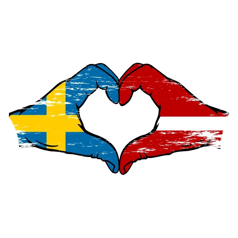Suède Lettonie drapeau coeur utilisé