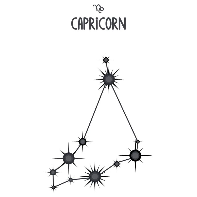 Steinbock Sternzeichen Sternbild Schwarz & Grau