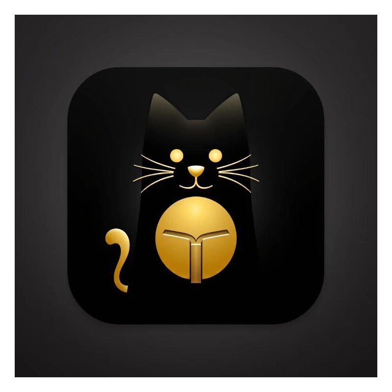 Chat noir avec un design élégant doré