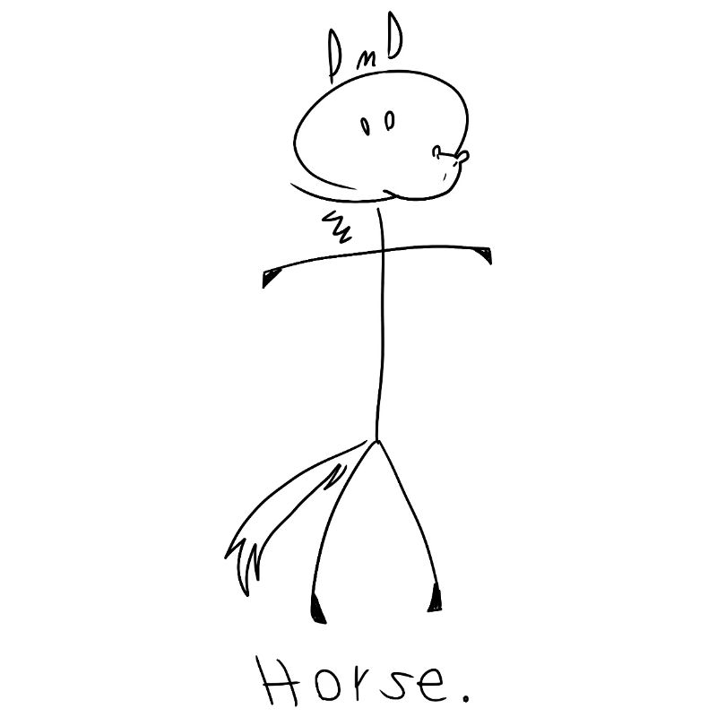 Koń. (czarne linie) (autor: Leni Riosa)