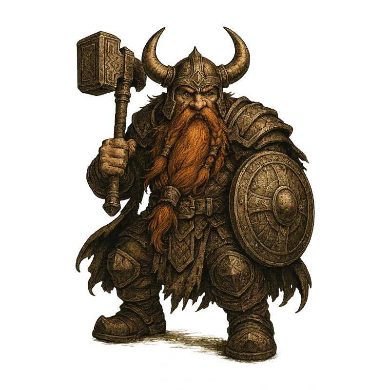 Dwarf with helmet and hammer