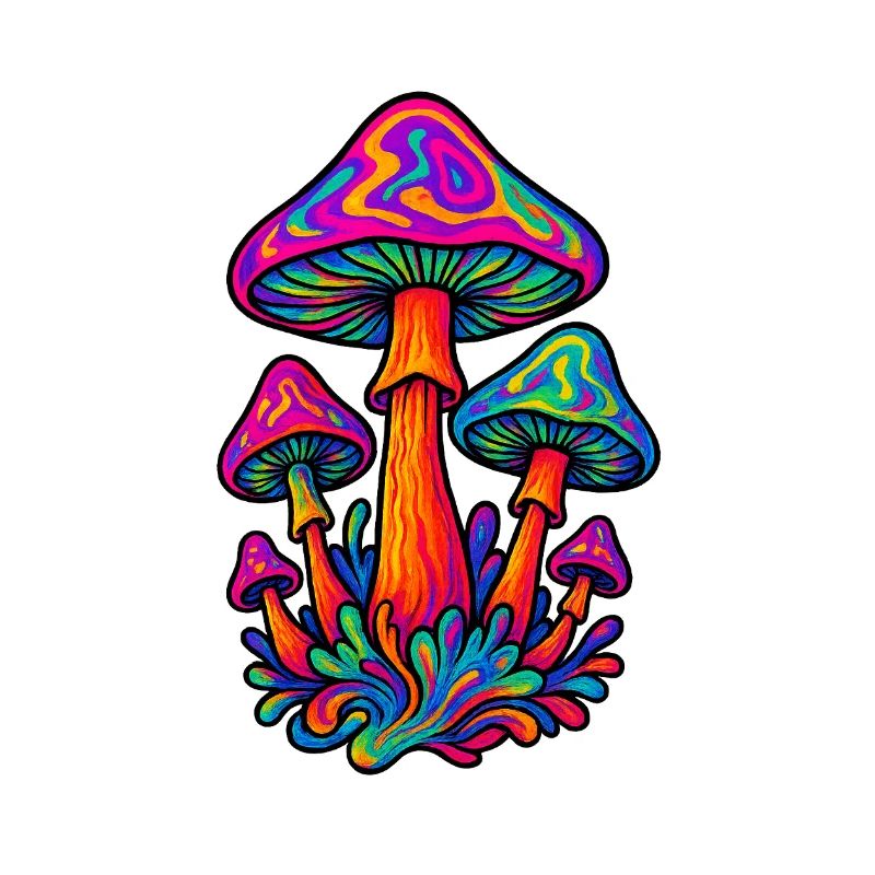 Illustration de champignons au néon