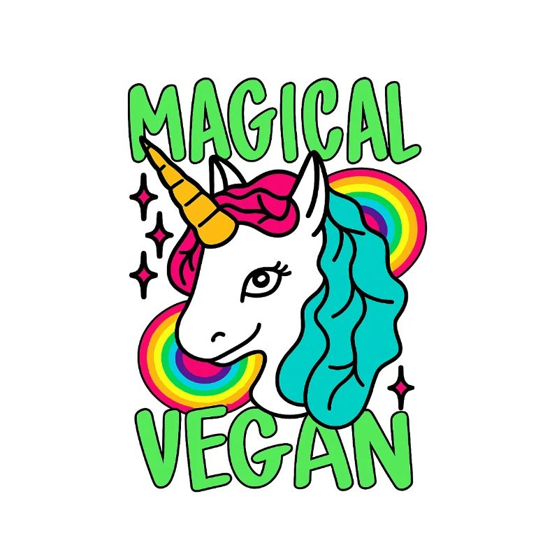 Magisches Go Vegan-Einhorn