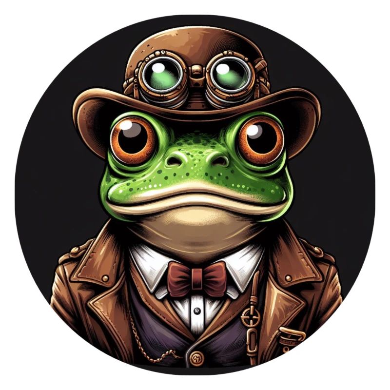 Frog in Steampunk Outfit