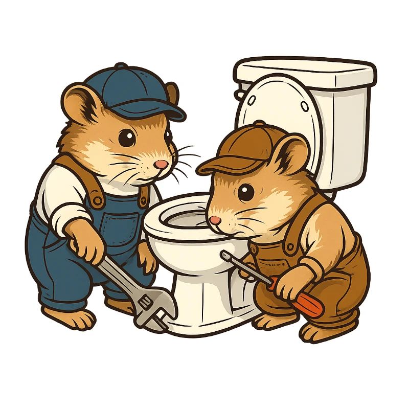 Klempnermäuse an der Toilette