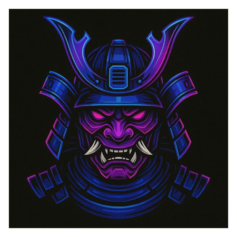 Masque de samouraï néon
