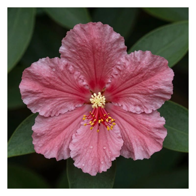 Gros plan sur la fleur d’hibiscus rose