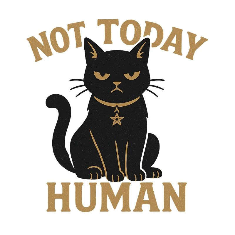 Not Today Human Schwarze Katze Sarkasmus