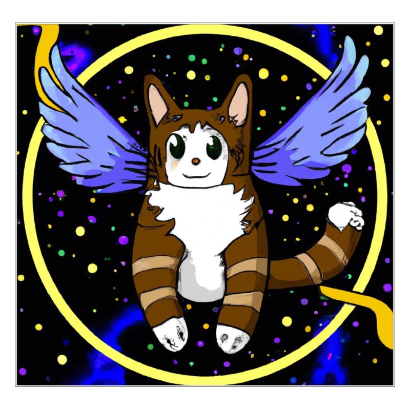 Chat ange dans l’espace.