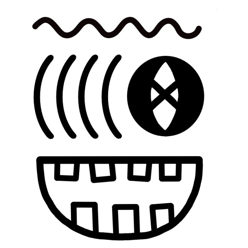 Visage de monstre ondulé