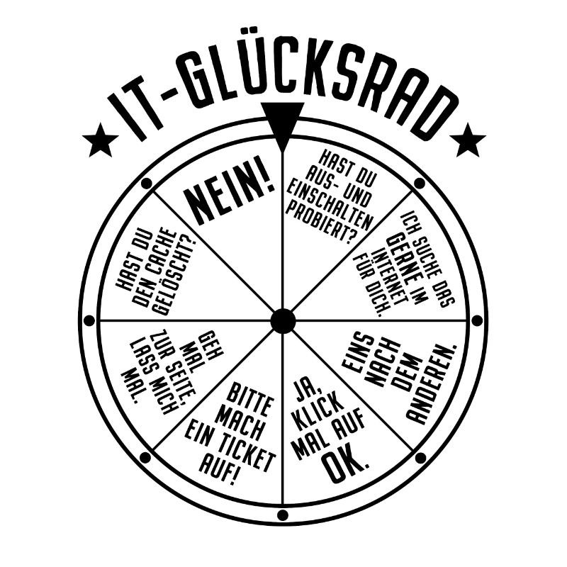 IT Support Glücksrad Service Desk IT Helpdesk Nerd