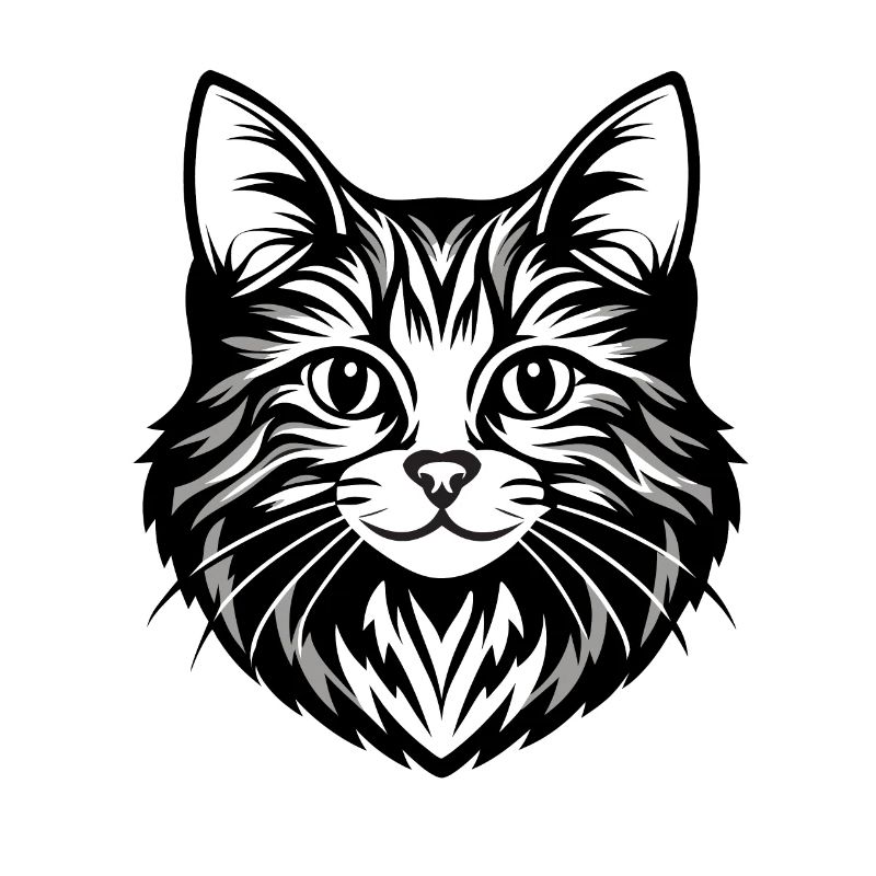 Illustration complexe de visage de chat