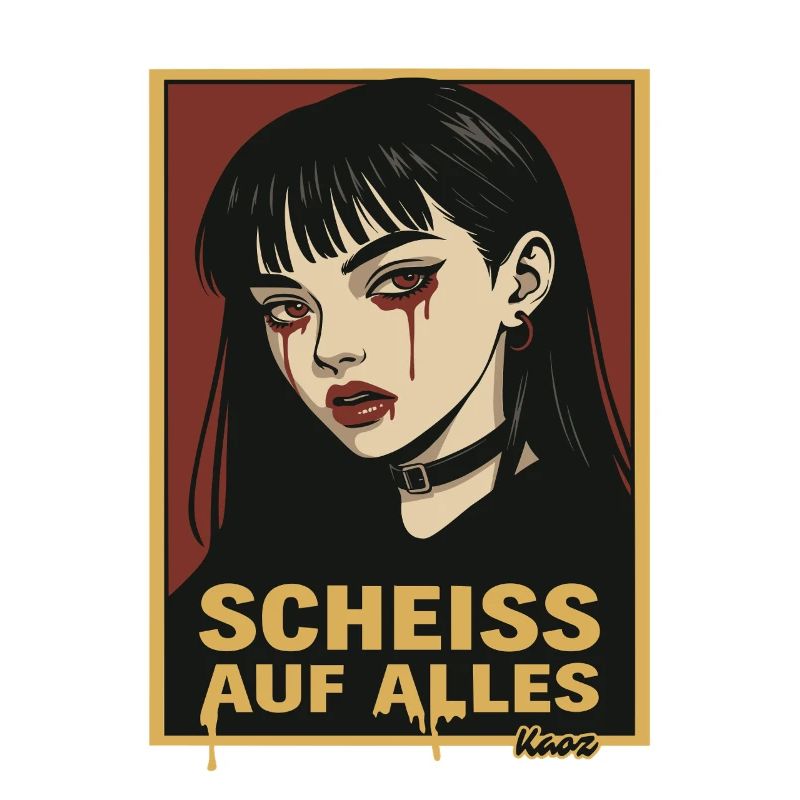 Fille gothique emo avec déclaration