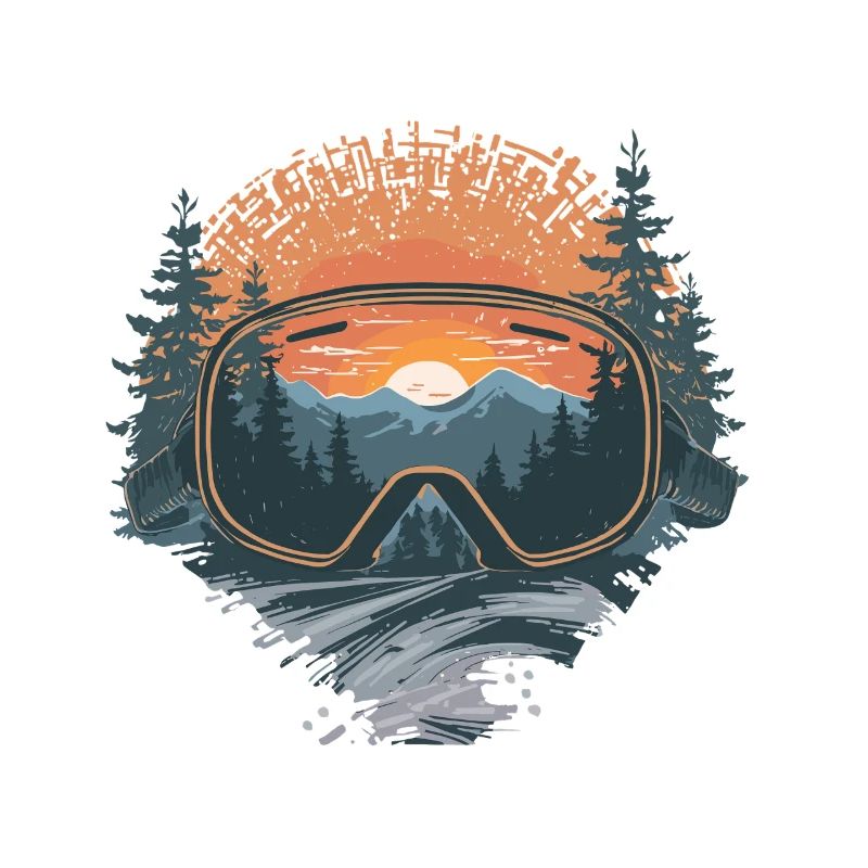 Masque de ski coucher de soleil
