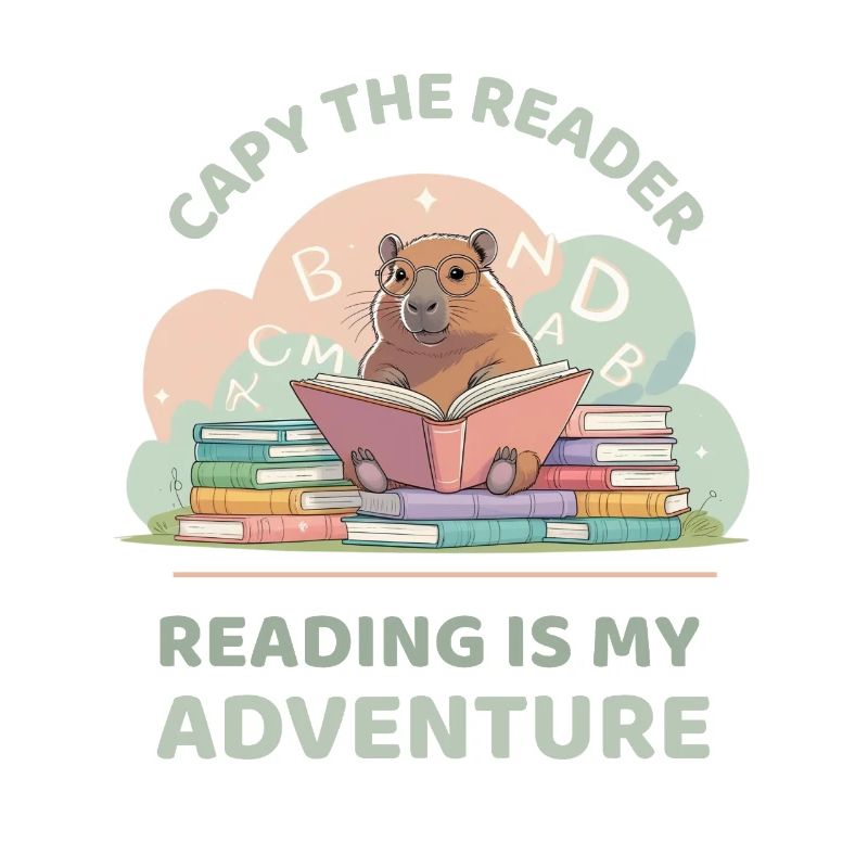 Capybara while reading - Reading adventure