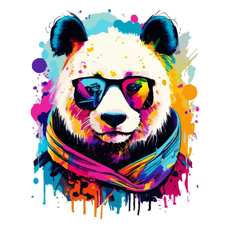 Panda Farbenfroh - Pandabär Bunt - Panda Bär