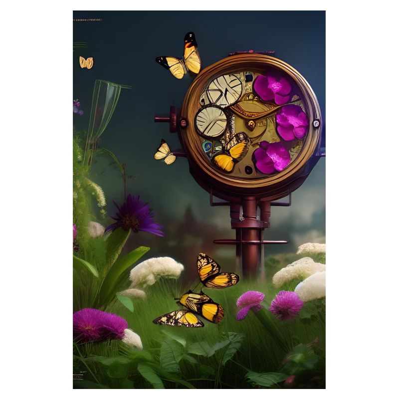 Fleurs et papillon