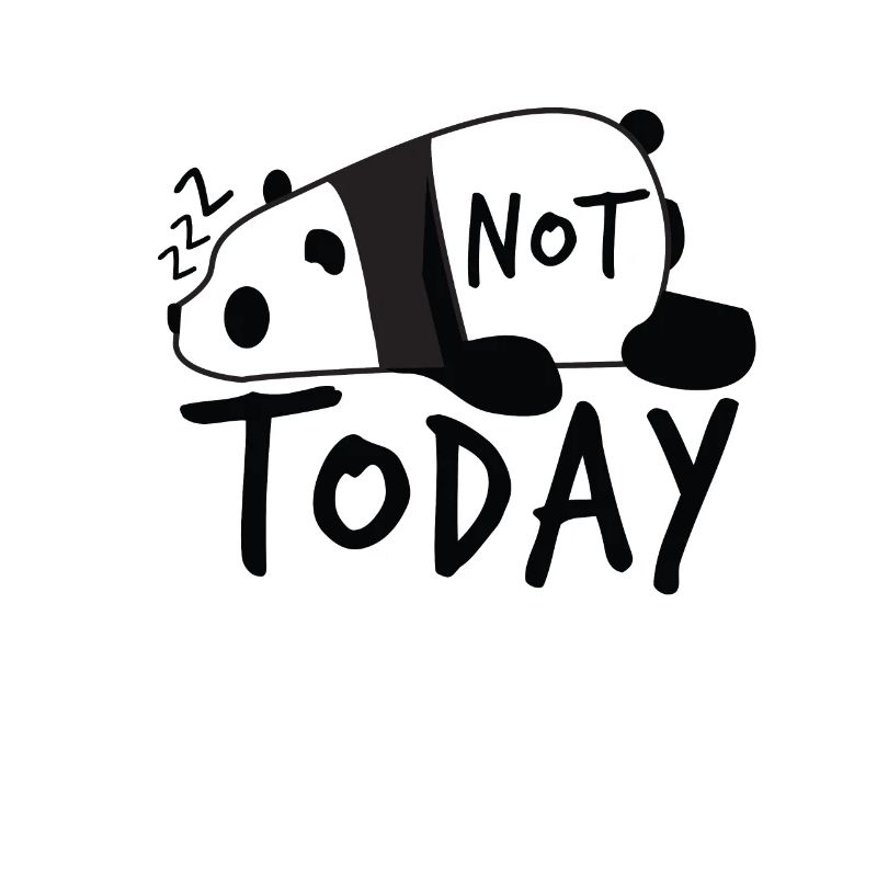 Sleeping Panda with Lettering Not Today