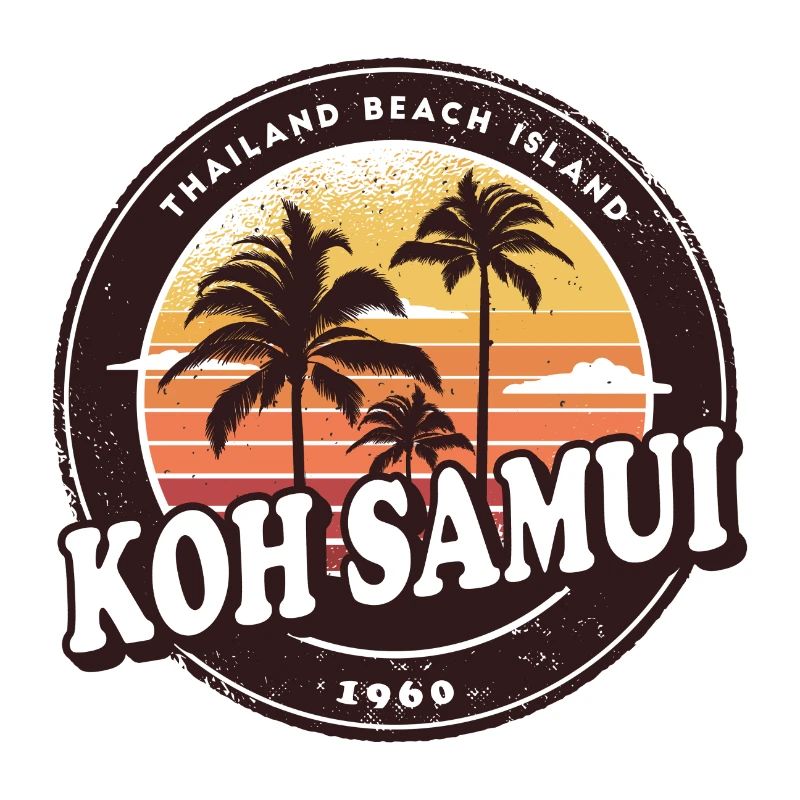 Conception de Koh Samui avec palmiers et soleil / cadeau