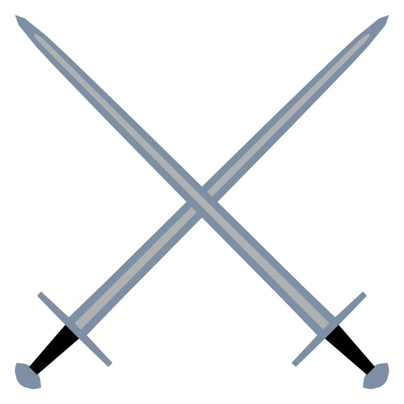 Crossed swords.
