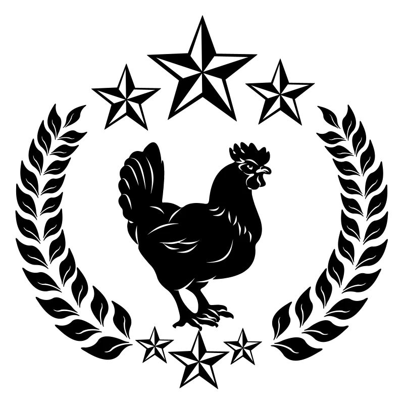 Schwarzes Huhn mit Sternen