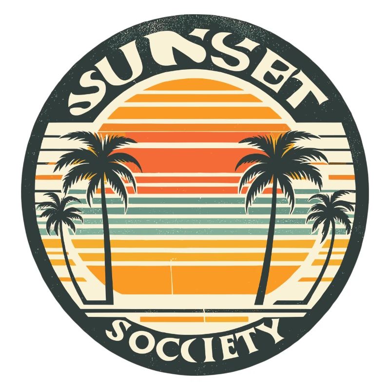 Sunset with palm trees