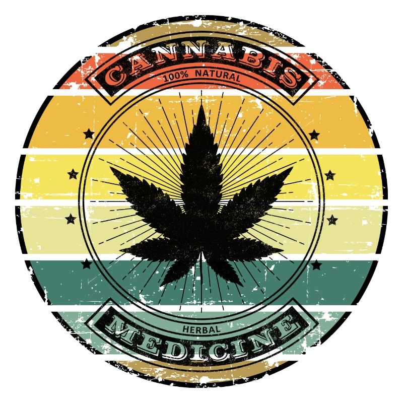 Retro Weed - Feuille de Cannabis Vintage