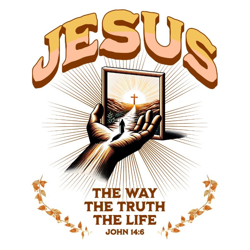 Jesus light symbol on hand-held mirror