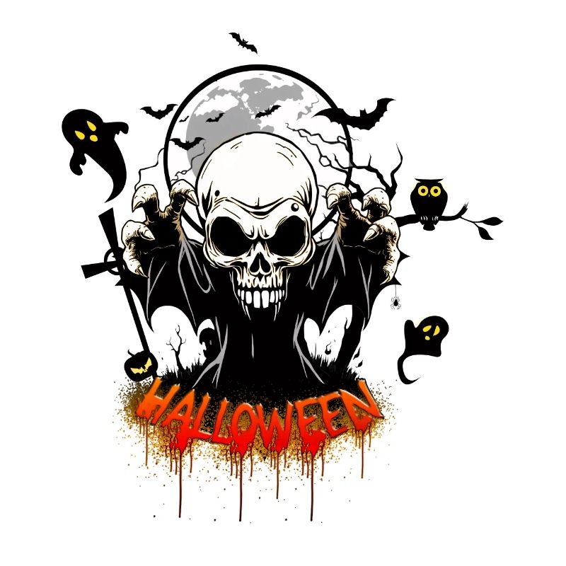 Skull with sharp teeth