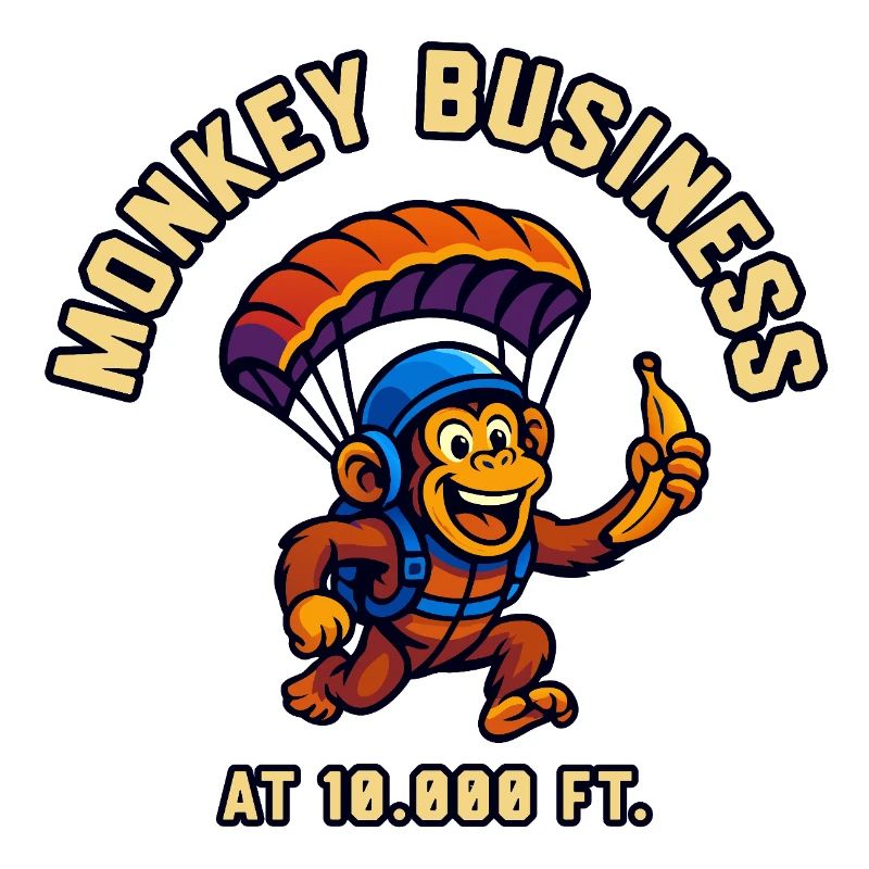 Monkey parachutist at 10,000 ft