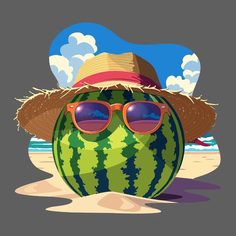 Pastèque été cool douceur sur la plage